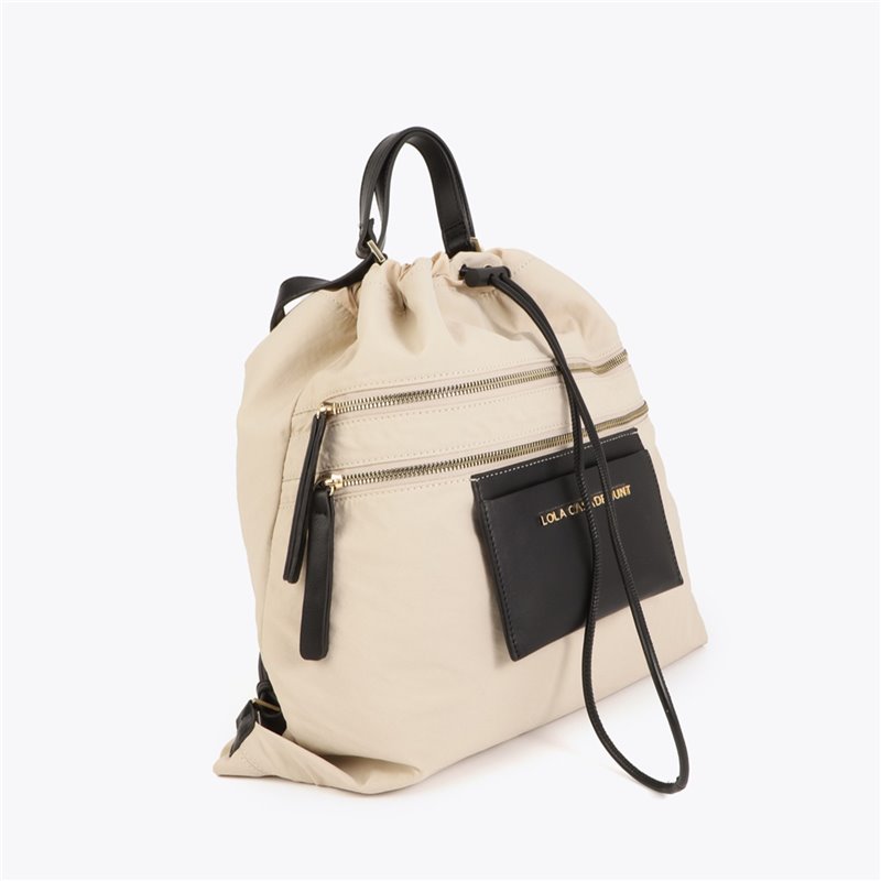 Bolso Mochila Nylon Beig