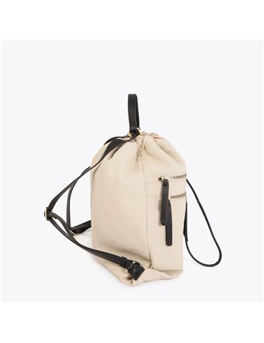 Bolso Mochila Nylon Beig