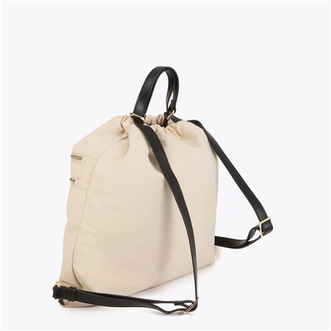 Bolso Mochila Nylon Beig