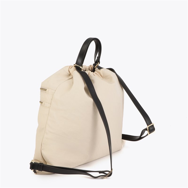 Bolso Mochila Nylon Beig