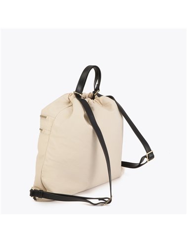 Bolso Mochila Nylon Beig