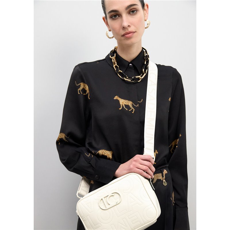 Bolso Bandolera Logotipo Beig