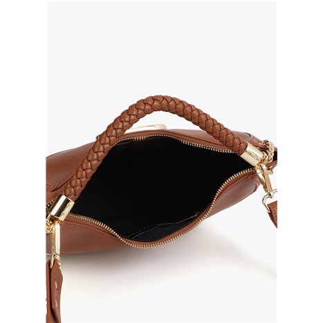 Bolso Hobo Canvas Bicolor Marrón