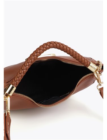 Bolso Hobo Canvas Bicolor Marrón