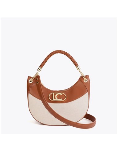 Bolso Hobo Canvas Bicolor Marrón