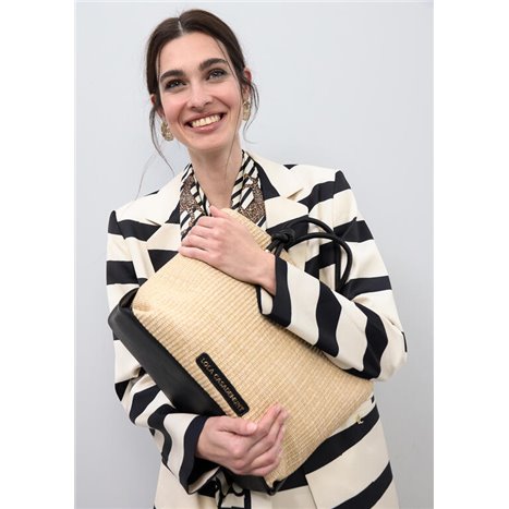 Bolso Capazo Rafia Beig