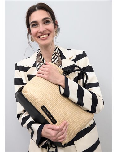 Bolso Capazo Rafia Beig