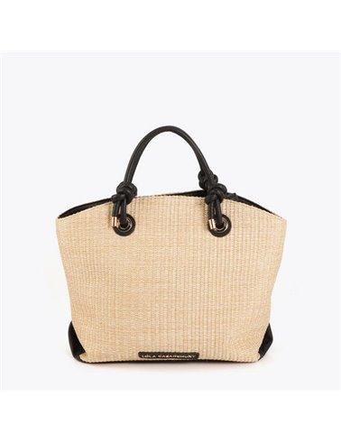 Bolso Capazo Rafia Beig