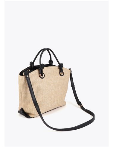 Bolso Capazo Rafia Beig