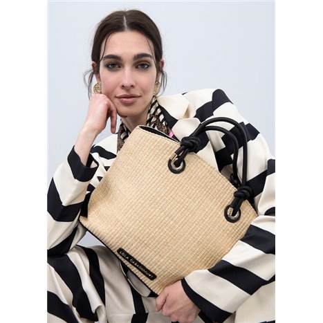 Bolso Capazo Rafia Beig