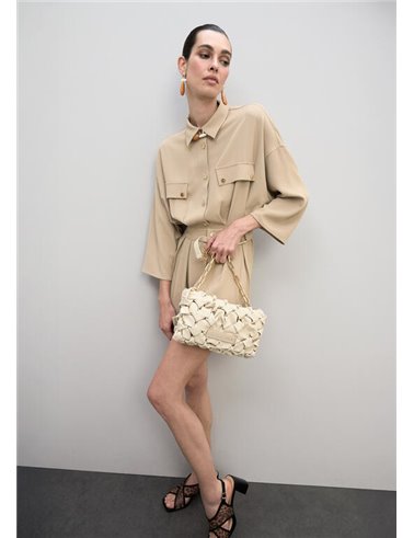 Bolso Bandolera Nudos Beig