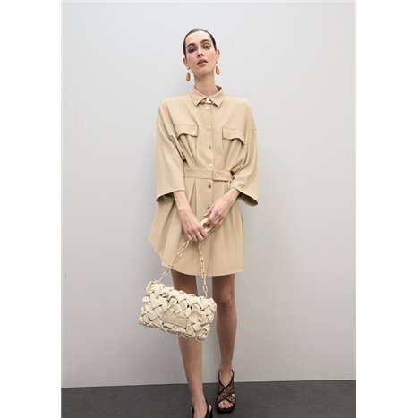 Bolso Bandolera Nudos Beig