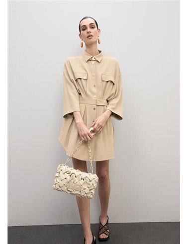 Bolso Bandolera Nudos Beig