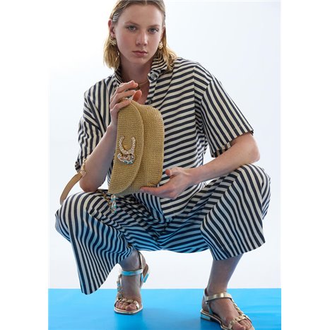 Bolso Cartera Lc Rafia Beig