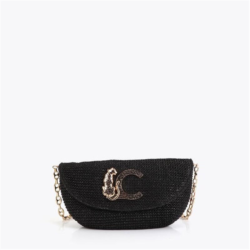 Bolso Cartera Lc Rafia Negro