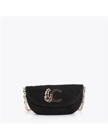 Bolso Cartera Lc Rafia Negro