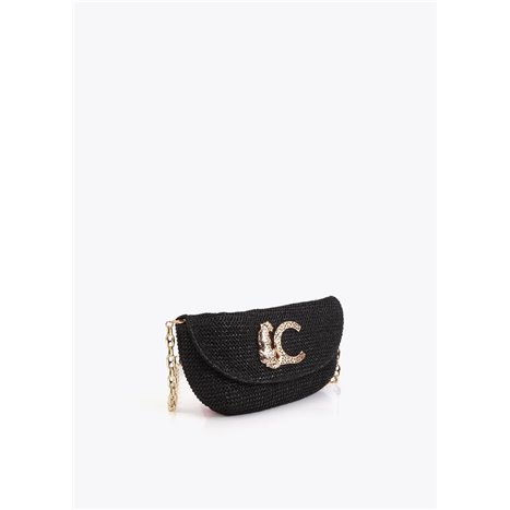 Bolso Cartera Lc Rafia Negro