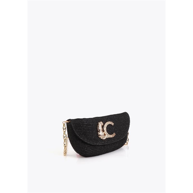 Bolso Cartera Lc Rafia Negro