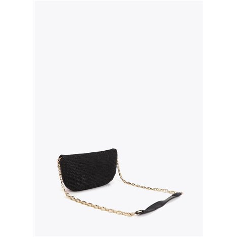 Bolso Cartera Lc Rafia Negro