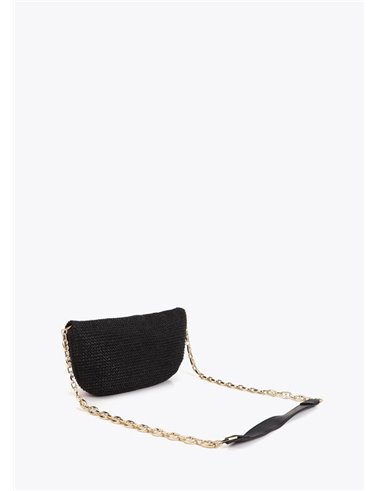 Bolso Cartera Lc Rafia Negro