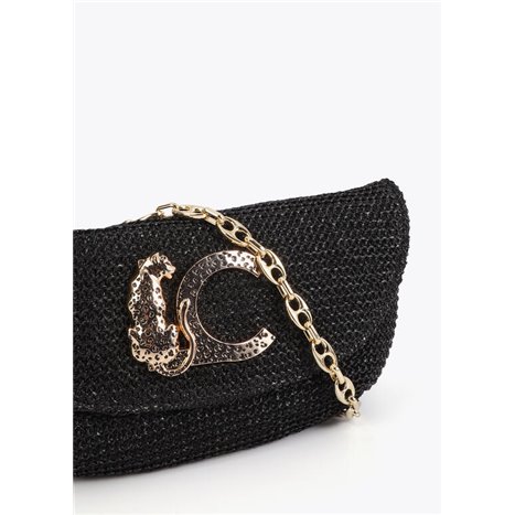 Bolso Cartera Lc Rafia Negro