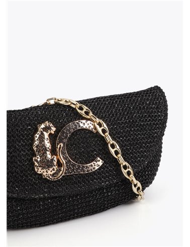 Bolso Cartera Lc Rafia Negro