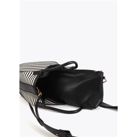 Bolso Shopper Tejido Rayas Negro Bolso Shopper Tejido Rayas Negro