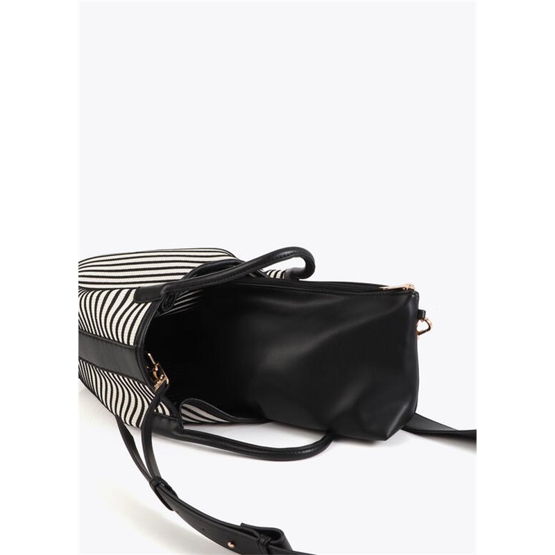 Bolso Shopper Tejido Rayas Negro Bolso Shopper Tejido Rayas Negro