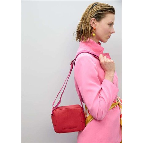 Bolso Bandolera Asa Nylon Rojo