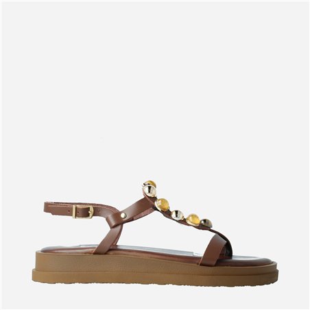 Sandalia Medina Marrón