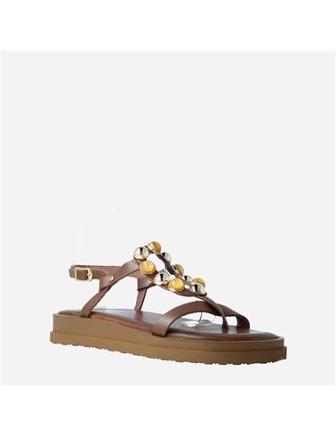 Sandalia Medina Marrón