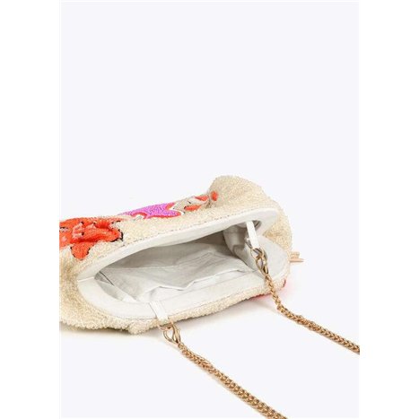 Bolso Cartera Pedreria Loritos Beig