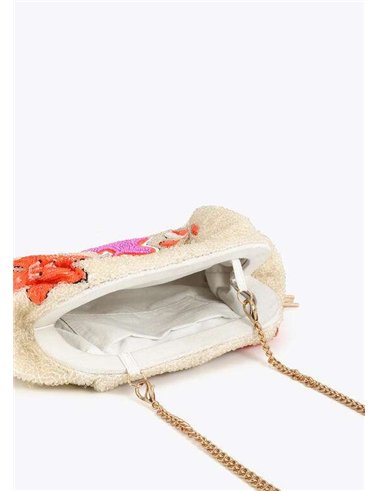 Bolso Cartera Pedreria Loritos Beig