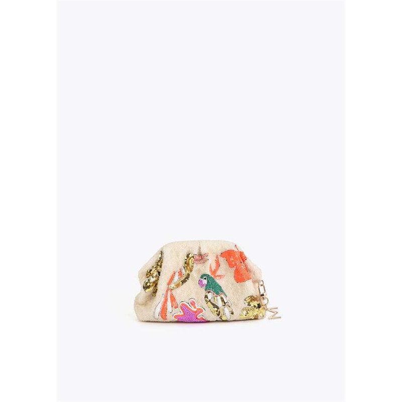 Bolso Cartera Pedreria Loritos Beig