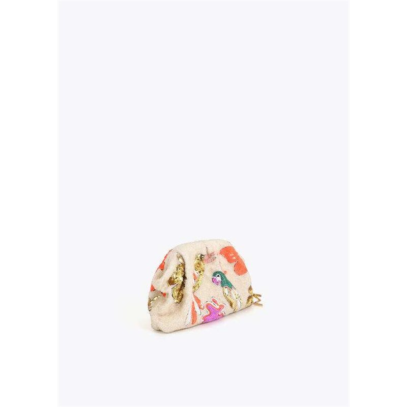 Bolso Cartera Pedreria Loritos Beig