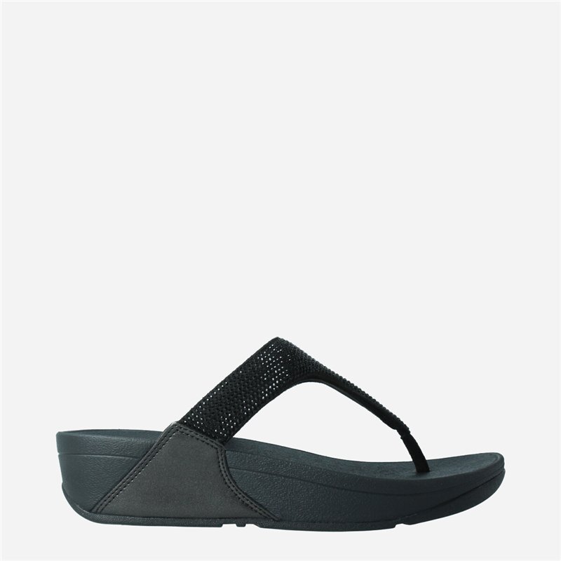Sandalia Lulu Crystal Toe Post Negro Sandalia Lulu Crystal Toe Post Negro