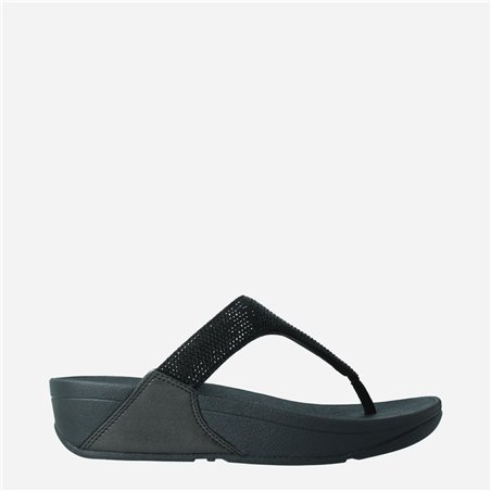 Sandalia Lulu Crystal Toe Post Negro