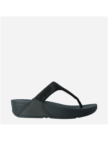 Sandalia Lulu Crystal Toe Post Negro