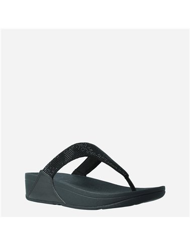 Sandalia Lulu Crystal Toe Post Negro
