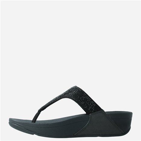 Sandalia Lulu Crystal Toe Post Negro Sandalia Lulu Crystal Toe Post Negro