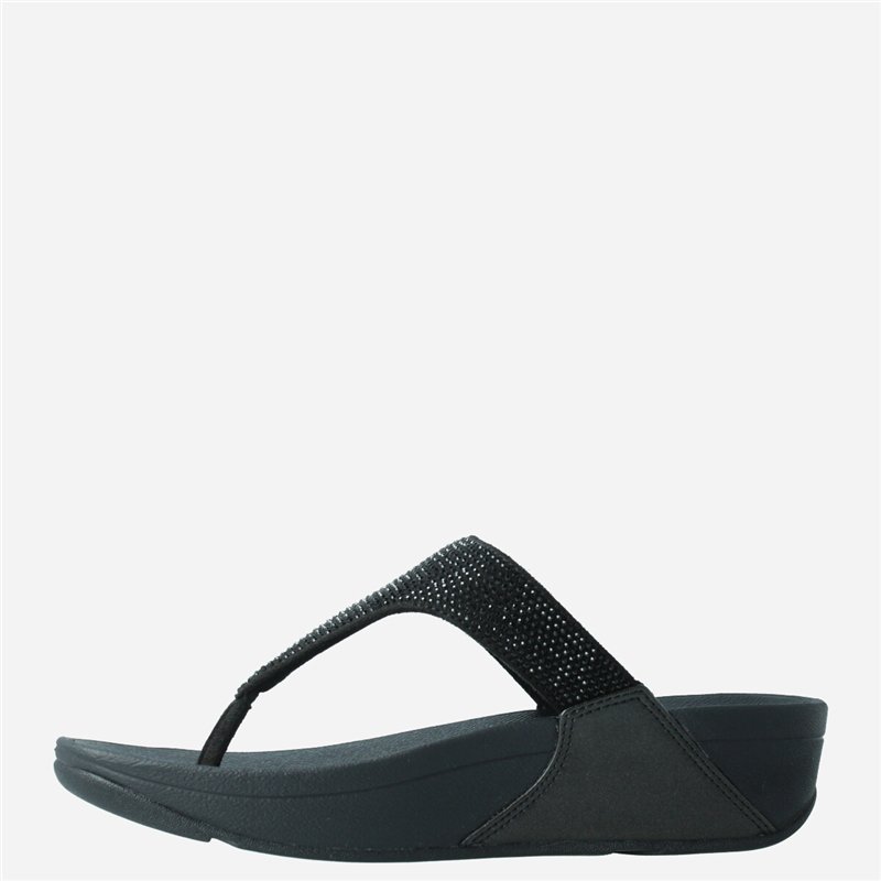 Sandalia Lulu Crystal Toe Post Negro Sandalia Lulu Crystal Toe Post Negro