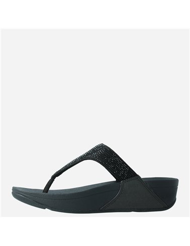 Sandalia Lulu Crystal Toe Post Negro