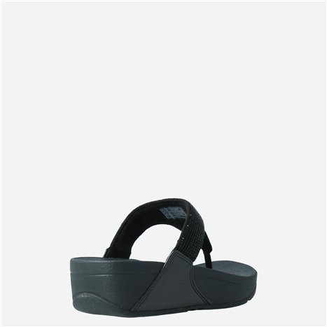 Sandalia Lulu Crystal Toe Post Negro Sandalia Lulu Crystal Toe Post Negro