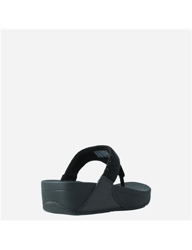 Sandalia Lulu Crystal Toe Post Negro