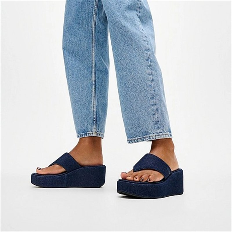 Sandalia Platform Denim Tejano Sandalia Platform Denim Tejano
