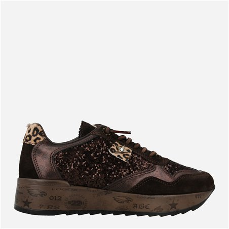 Sneaker Paillete Marrón
