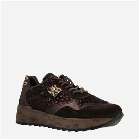Sneaker Paillete Marrón