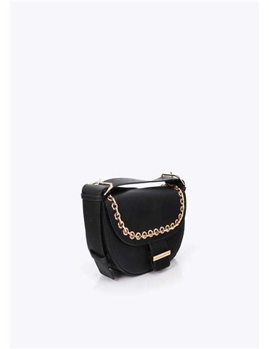 Bolso Solapa Ojales Negro