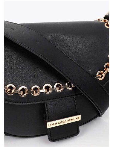 Bolso Solapa Ojales Negro