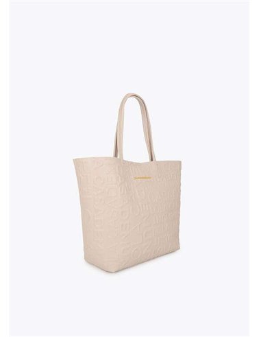 Bolso Shopper Grabado Beig